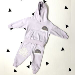 Roots Toddler Lavender Rainbow Hoodie and Jogging Pants